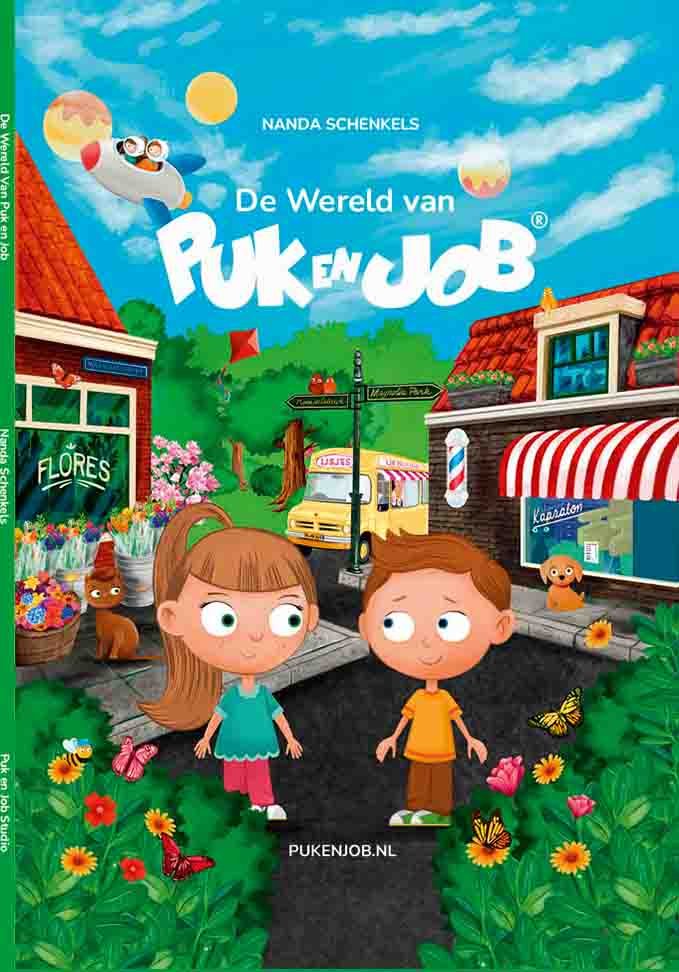 Ontwerp van de omslag van De Wereld van Puk en Job